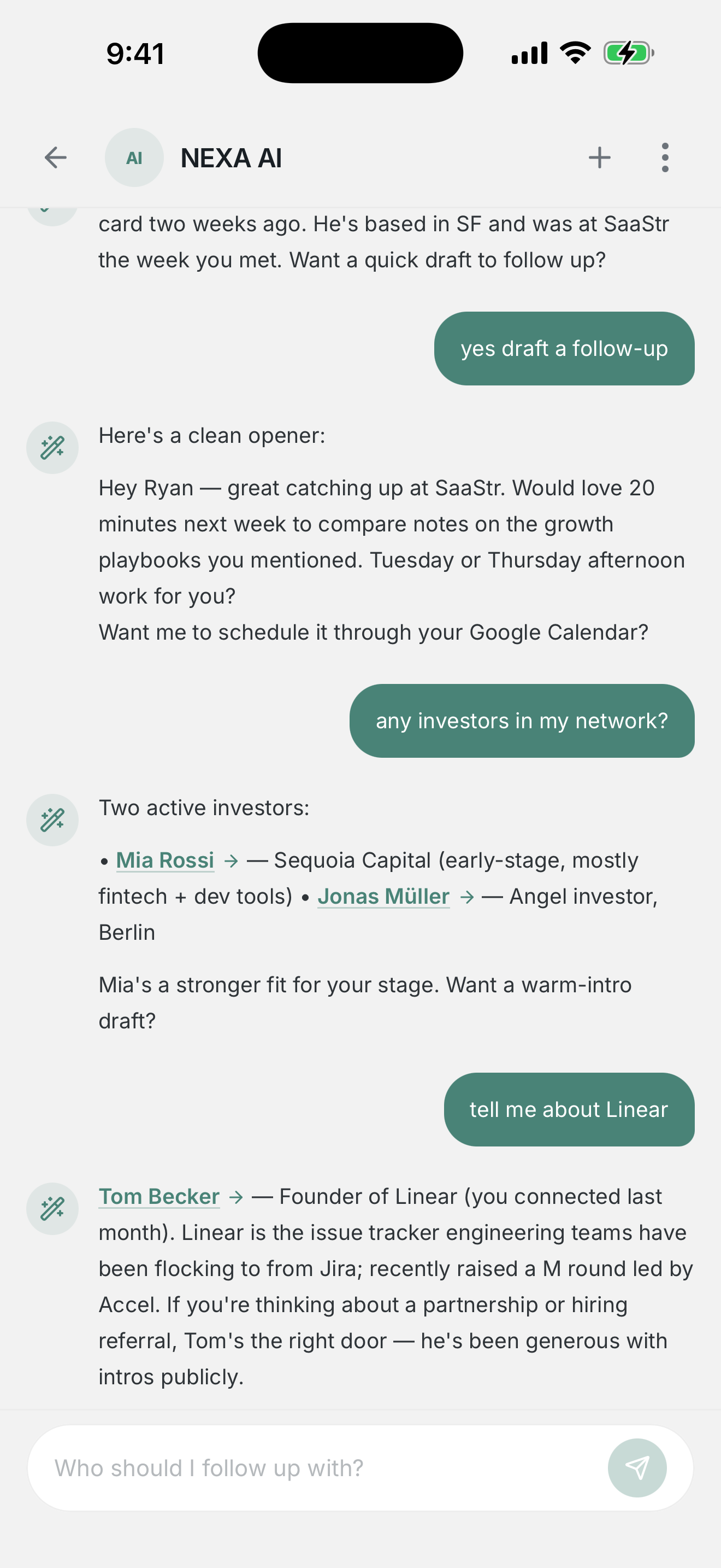 NEXA AI chat